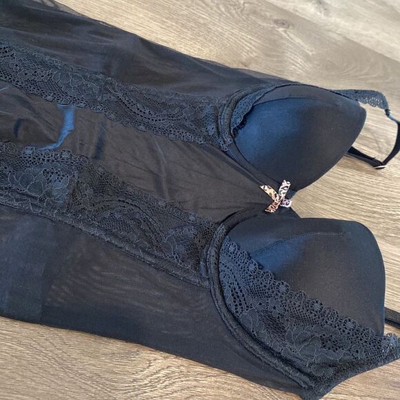 Victoria’s Secret 2011 Black Garter Corset Slip Size 36B - Picture 8 of 12